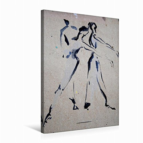 Premium Textil-Leinwand 50 x 75 cm Hoch-Format Tanz 2002 Aquarell | Wandbild, HD-Bild auf Keilrahmen, Fertigbild auf hochwertigem Vlies, Leinwanddruck von Hanna Schwingenheuer