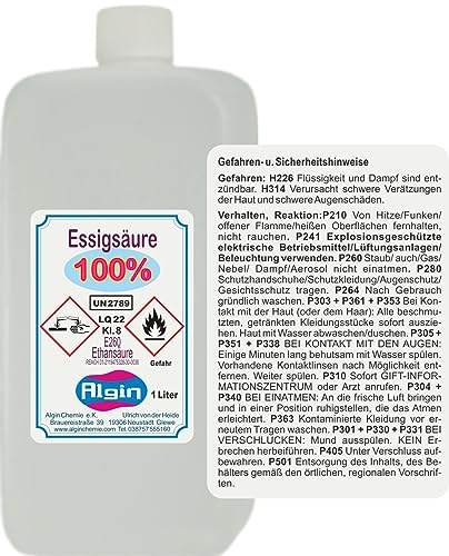 Essigsäure 100% - 1 Liter Lebensmittelqualität