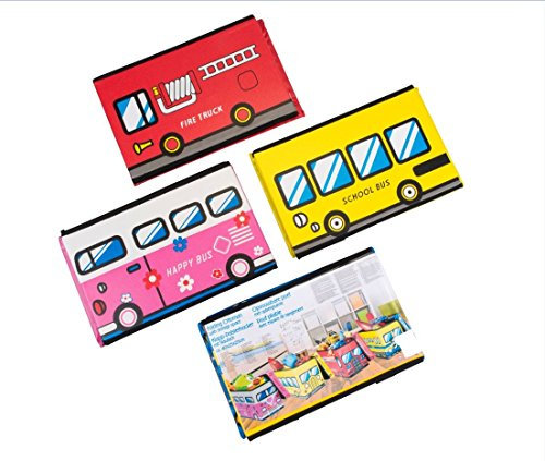 Aufbewahrungsbox mit gepolstertem Deckel Motiv Train Zug Waggon in Gelb bunt Klapphocker faltbar Polsterhocker Sitzhocker 40cm x 25cm x 25cm Sitzbox Sitzbank Hocker Kiste Kunstleder Klappbox Spielzeugkiste abwischbar