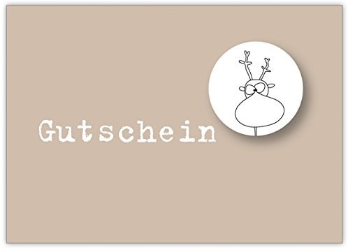 16x Humor Weihnachtskarten Geschenkgutschein (Mengenrabatt) z.B. für die beste Freundin mit Kult Elch: Gutschein • weihnachtliches Grußkarten Set mit Umschlag zum Fest der Liebe für Familie Freunde