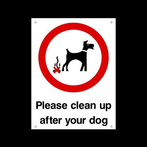MISC62 Plastic Sign - Fouling/Dog Area - Clean it up/Security Guard Dogs with 4 Pre-Drilled Holes
