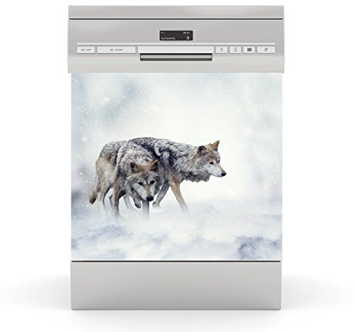wodtke-werbetechnik Spülmaschinen Aufkleber Wölfe