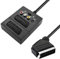 BestPlug Audio Video Verteiler mit Schalter, 1 Scart-Stecker auf 3 Cinch-Buchse 1 S-VHS Buchse 2 Scart-Buchse, mit 20cm Kabel, Schwarz (verbesserte Ausführung v1.72)