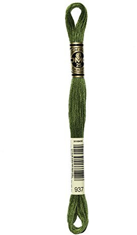 DMC Thread 6-Strand Embroidery Cotton 8.7 Yards Medium Avocado Green 117-937 (12-Pack)