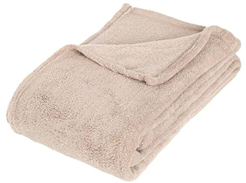 Atmosphera - Plaid - Microfibre - Beige - 125x150 cm