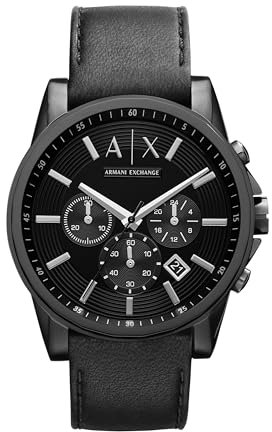 Armani Exchange Herren-Chronograph, Edelstahluhr, 45 mm Gehäusegröße