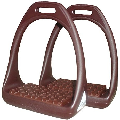 Compositi Kunststoffsteigbügel Reflex mit Flexibler breiter Trittfläche braun/braun Reflex Stirrup Irons Adults 4.75, Shock Absorbing