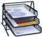 Wedo 65801 Briefablage Office (aus Drahtmetall, 3 Fächer, passend bis C4-Format, 35 x 30 x 27 cm) schwarz