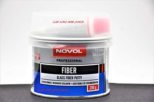 Novol Mastic en fibre de verre pour voitures, camionnettes, bateaux, caravanes, réparations renforcées 200 g