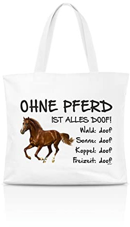 AdriLeo Einkaufstasche Ohne Pferd ist alles doof! (Brauner)