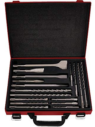 LUMBER JACK 17 Piece SDS Plus Drill Bit & Chisel Set in Metal Storage Case