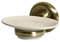 Bisk 00405 Deco Ceramic Soap Dish in Antique Brass Holder, 13 x 12 x 7.5 cm