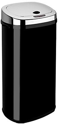 Rect 42L Stainless Steel Auto Sensor Kitchen Waste Dust Bin Automatic Motor Black
