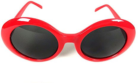 Kurt Cobain Alien Shades Sonnenbrille Nirvana dicker Rahmen Brille, rot, One size