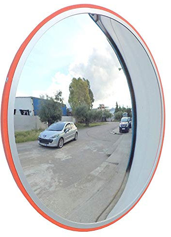 SNS SAFETY LTD Konvexer Verkehrssicherheitsspiegel für Zufahrten, Lagerhäuser, Garagen und Geschäfte, Beseitigen Sie tote Winkel, im Innen- und Außenbereich (Durchmesser 45 cm, mit Wandhalterung)