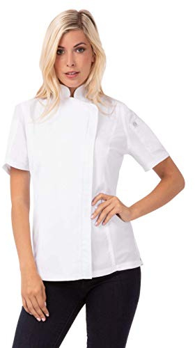 Chef Works Bb052-xs Femme Springfield Zip Veste de cuisine, taille XS, Noir/blanc