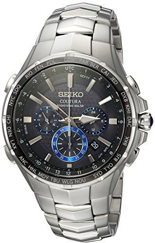 SEIKO Coutura Radio Sync Solar Chronograph, orologio da uomo in acciaio inox SSG009