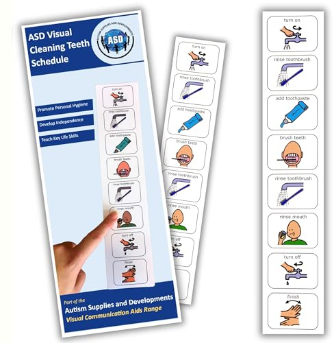 Brushing Teeth Visual Schedule for Autism, Toothbrushing Chart (English) | Cleaning Teeth Aid - How to Brush your Teeth - SEN - Visual Schedule - Boardmaker PCS Symbols, PECS-Compatible