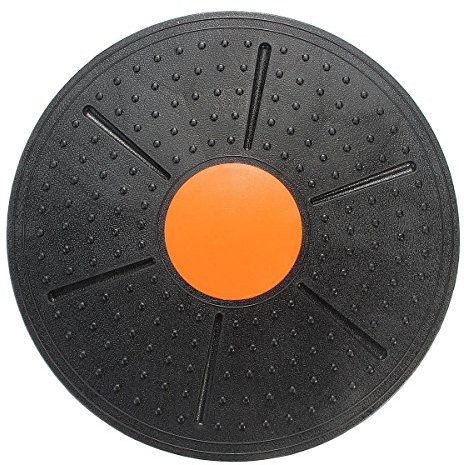 Yosoo rund Wobble Balance Board Stabilität Disc Yoga Knöchel Knie Reha Gymnastik Fitness und Training Board 35,6 cm Durchmesser（Zufällige Farben in der Mitte）