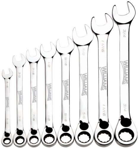 Williams WS-1168RC 8-Piece Reversible Ratcheting Combination Wrench Set