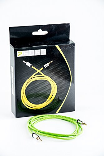 7even Aux 3,5mm Mini-Klinken und Kopfhörer Textil Kabel, Grün