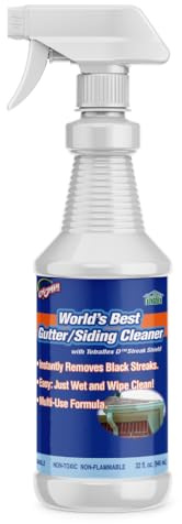 CHOMP! World’s Best Gutter Cleaner: Ultimate Gutter Cleaning Solution for All Types of Rain Gutters, Siding and Metal Trim - Instantly Clean Black Streaks, Filth, Dirt - 32 oz