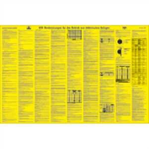 Sicherheitsaushang: VDE-Bestimmungen für den Betrieb von elektrischen Anlagen 66 x 100cm PVC nach NEUER Version DIN VDE 0105-100 vom Oktober 2009