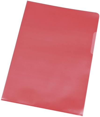 Q-Connect KF01644 Sichthülle - A4, 0,12 mm, genarbt, 10 Stück, rot