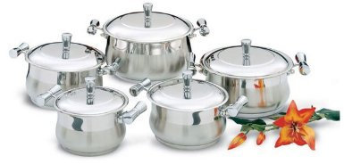 Topf Set Griff Kochtopfset Edelstahl 18/10 10 teile Fleischtopf Gemüsetopf Topf Töpfe Induktion