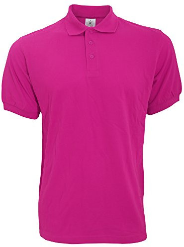 B&C Polo de manga corta Modelo Safran Hombre Caballero - Verano (2XL/Fucsia)