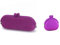 Efreecity Porte-monnaie en silicone, Porte-monnaie violet + étui à lunettes, 18*10*2.5cm, Porte-monnaie