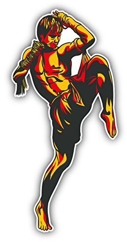 Muay Thai Fighter Hochwertigen Auto-Autoaufkleber 8 x 15 cm