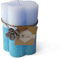 Candele D'Aurora Janet Candela a Forma di Fiore, Cera vegetale, Azzurra, 7.5x7.5x10 cm