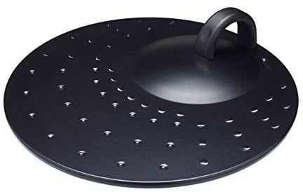 KitchenCraft Spritzschutz, Deckel für Pfannen, Spritzschutz für Bräter/Bratpfanne, aus Metall mit Griff und Luftlöchern, beschichteter Deckel gegen Öl- und Wasser-Spritzer, Metall, 31 cm, Schwarz