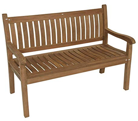 Bank Teak, Rückenlehne gebogen, 130cm