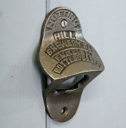 Wall Mounted Metal Bottle Opener Vintage Notting Hill Brewery Design