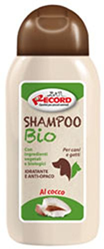 Record Bio Shampoo Kokosöl für Katze und Hund, Bio-Natura-Linie, Blumig (Blumenduft), Glänzende Fell, Größe 250 ml