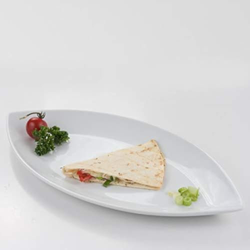 'Holst Porcelana Bat 001 Plato Ovalado frivolité Forma Bateau –, Color Blanco, 35 x 17,5 x 2.3 cm