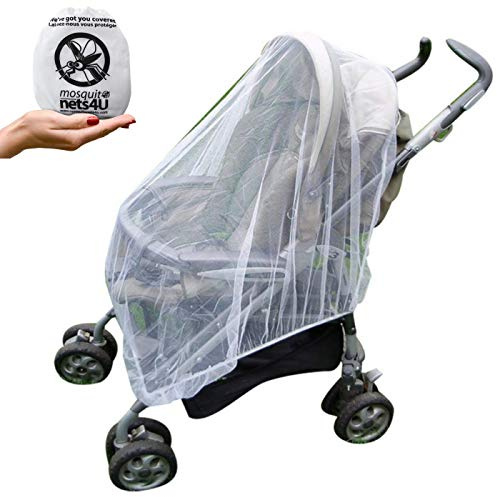 Mosquito Nets 4 U Baby Mosquito Net for Prams, Pushchairs and Car Seats | White Elasticated Baby Insect Net for Prams, Pushchairs, Car Seats, Moses Baskets and Travel Cots, One Size