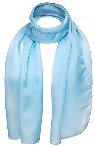 Basic Sense Silky Chiffon Scarf for Women, Sheer Head Scarf, Sky Blue
