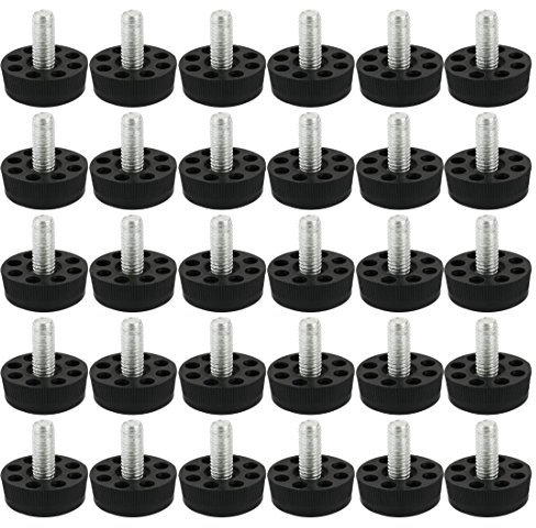sourcing map 30 Stück Verstellbare Möbelfüße Stellfuß Möbelgleiter zum Anschrauben M8 x 20 mm