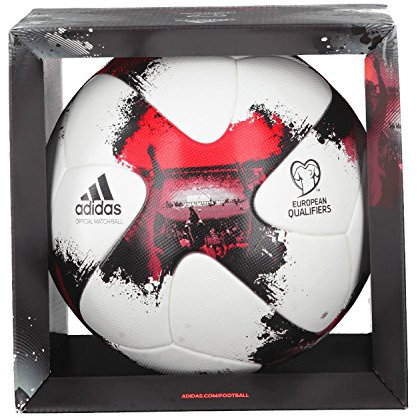 adidas Erwachsene European Qualifier OMB Fußball, White/Solar Red/Black, 5