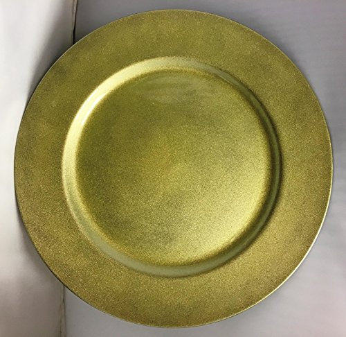 forestfox™ Charger Plates 33cm Decorative Christmas Under Dinner Place Mats Set of 6 Glossy Gold