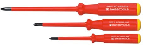 PB Swiss Tools Set di cacciaviti Phillips, SwissGrip, completamente isolati, 3 pezzi