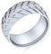 Bling Jewelry Herren Mechaniker Auto Rennfahrer Reifenprofil Bandring für Männer für Biker Matt gebürsteter Silberton Edelstahl 8MM