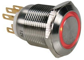VS-ELECTRONIC - 300636 Drucktaster, 5A/250 V, SPDT, Rot R1900R