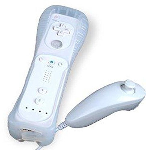 Manette blanc de remplacement compatible avec NINTENDO Wii Wiimote sans fil + nunchuck filaire wii mote remote