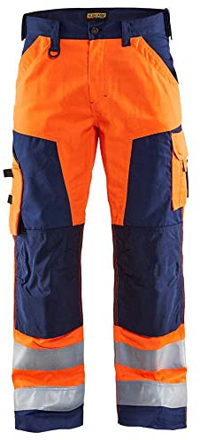 Blaklader 15661811 Hochwertige Arbeitshose Ohne Nageltaschen, Orange/Marineblau, grootte C54