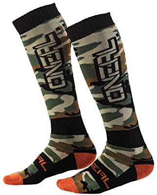 O'NEAL | Calzini Motocross | Moto Enduro | Materiale che assorbe il sudore, rete rinforzata, materiale resistente | PRO MX Sock WOODS CAMO | Nero Verde | Taglia unica