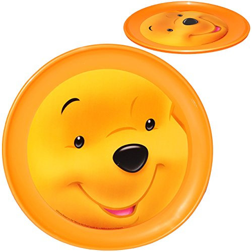 alles-meine.de GmbH Teller - Kinderteller - Winnie The Puuh - orange - Ø 20 cm - FLACH - aus Kunststoff Plastik - Speiseteller/Plastikteller - für Kinder - Servierteller - ..